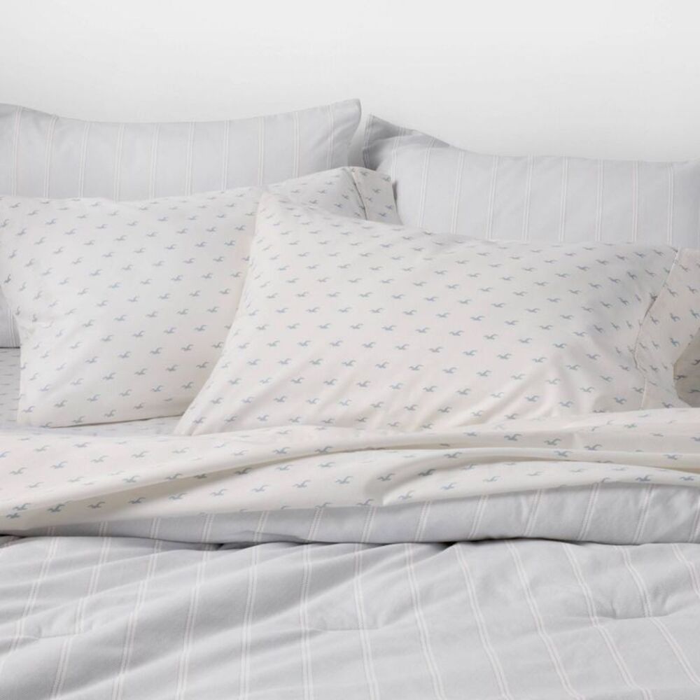 Full Percale Seagull Sheet Set Light Blue - The Hollister
